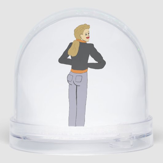 meisje sneeuwbol (Achterkant)