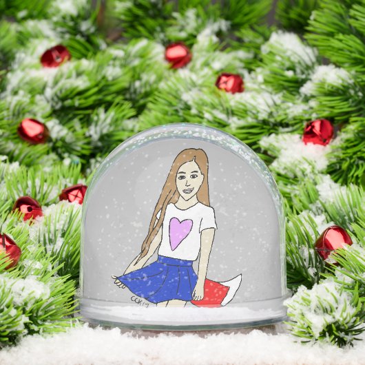 meisje sneeuwbol (Kerstmis)