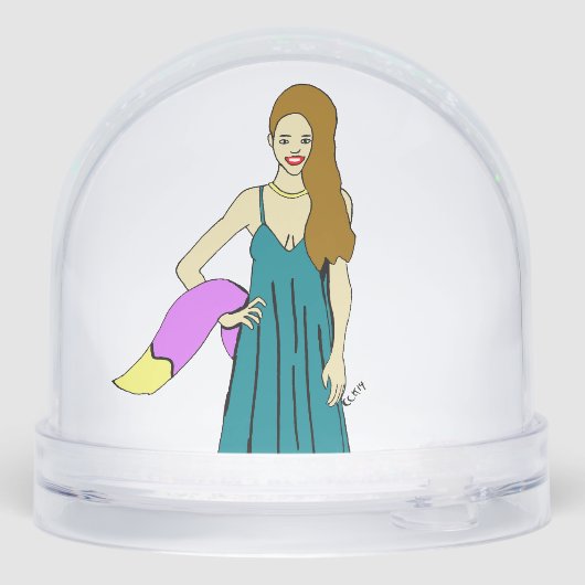 meisje sneeuwbol (Achterkant)