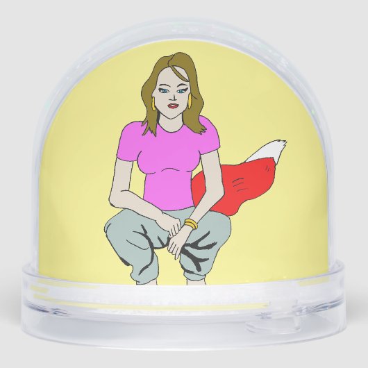 meisje sneeuwbol (Achterkant)