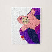 Meisje sneeuwtubing legpuzzel (Verticaal)