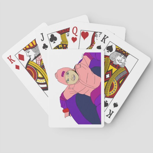 Meisje sneeuwtubing pokerkaarten (Achterkant)