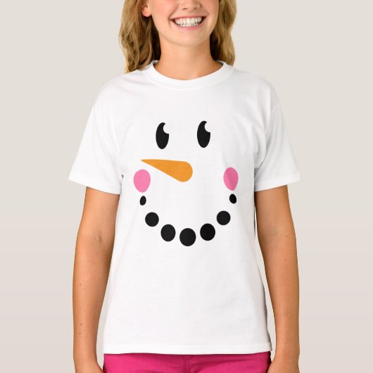 Meisje Snowman T-shirt (Design 1) (Voorkant)