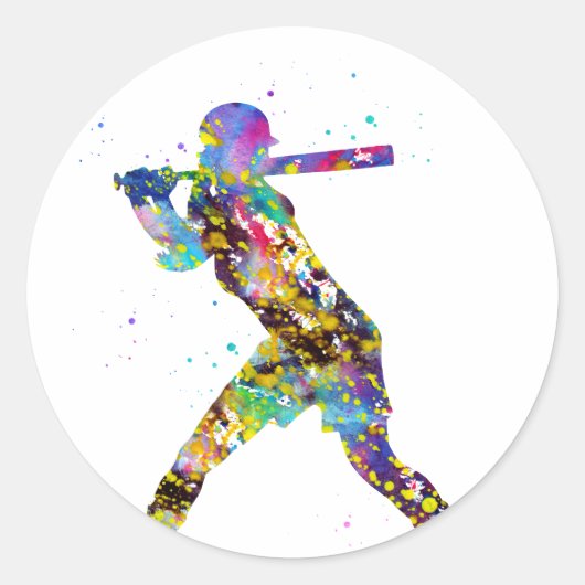 Meisje Softbal Speler Ronde Sticker (Voorkant)