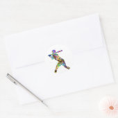 Meisje Softbal Speler Ronde Sticker (Envelop)