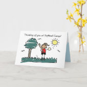 Meisje Softball Camp Stick figuur denken aan je Kaart (Gele Bloem)