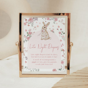 Meisje Some Bunny Baby Shower Late Night Luiers Poster