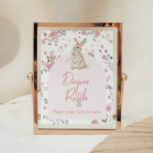 Meisje Some Bunny Baby Shower Luier Raffle Poster