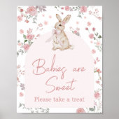 Meisje Sommige Bunny Baby shower Baby's Zijn Zoet Poster (Voorkant)