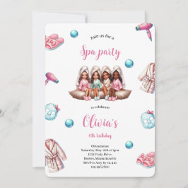 MEISJE SPA FEESTUITNODIGING KAART