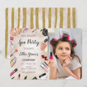 Meisje Spa Make-up Verjaardagsfeestje Foto Kaart (Voorkant / Achterkant)