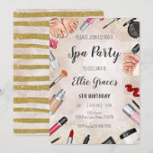 Meisje Spa make-up verjaardagsfeestje Kaart (Voorkant / Achterkant)