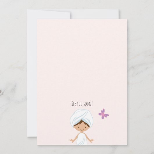 Meisje Spa Party Uitnodiging (Achterkant)