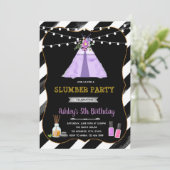 Meisje spa slaapfeestje kaart (Staand voorkant)