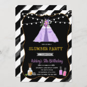 Meisje spa slaapfeestje kaart (Voorkant / Achterkant)