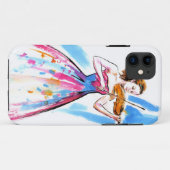 Meisje speelt de vioolzaak iPhone Case-Mate iPhone Case (Achterkant (horizontaal))