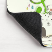 Meisje speelt met muzieknotities thuis muismat (Hoek)