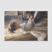  meisje speelt piano decoupage tissuepapier (Voorkant)