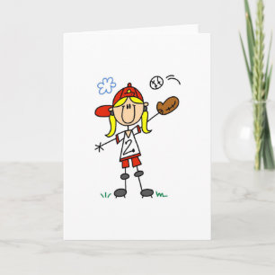 Meisje speelt softbal Kaart