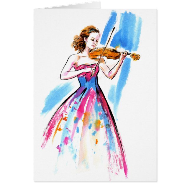 Meisje speelt viool (Voorkant)