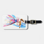 Meisje speelt viool bagagelabel (Voorkant horizontaal)