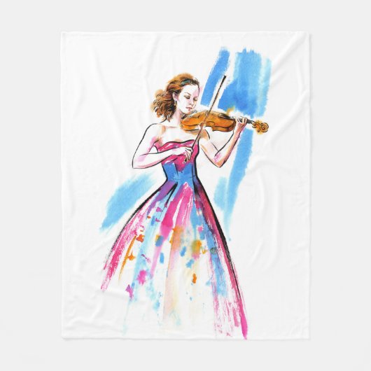 Meisje speelt viool fleece deken (Voorkant)