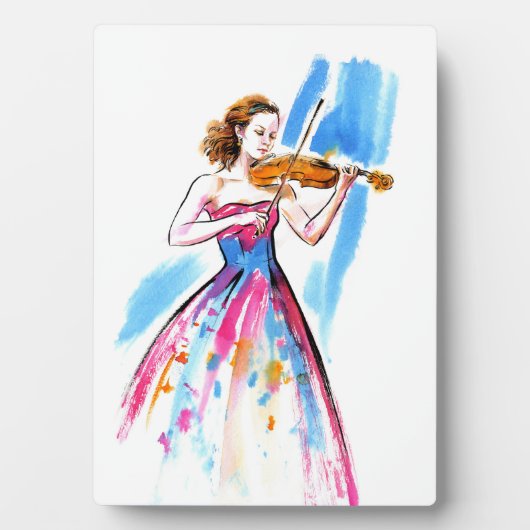 Meisje speelt viool fotoplaat (voorkant)