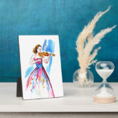 Meisje speelt viool fotoplaat (Zijkant)