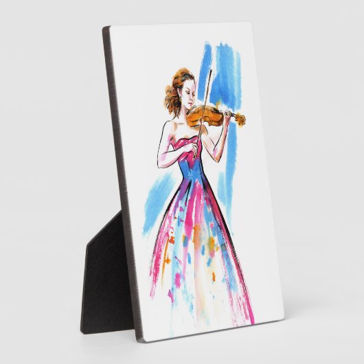 Meisje speelt viool fotoplaat (Zijkant)