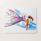 Meisje speelt viool legpuzzel (Horizontaal)