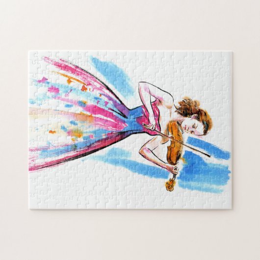 Meisje speelt viool legpuzzel (Horizontaal)