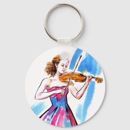 Meisje speelt viool sleutelhanger (Voorkant)