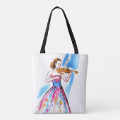 Meisje speelt viool tote bag (Achterkant)