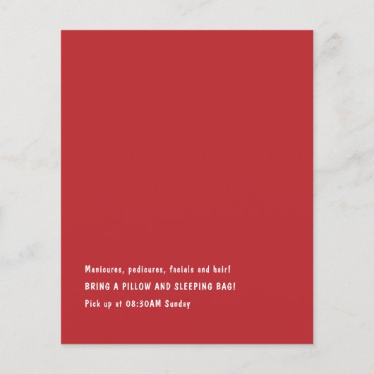 Meisje Spel Nacht Videospel Sleepover Party Invita Flyer (Achterkant)