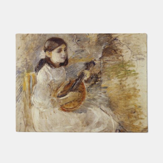 Meisje spelen de mandoline (door Berthe Morisot) Deurmat (Voorkant)