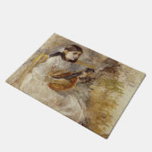 Meisje spelen de mandoline (door Berthe Morisot) Deurmat (Schuin)