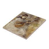 Meisje spelen de mandoline (door Berthe Morisot) Tegeltje (Zijkant)