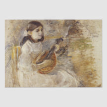 Meisje spelen de mandoline (door Berthe Morisot)