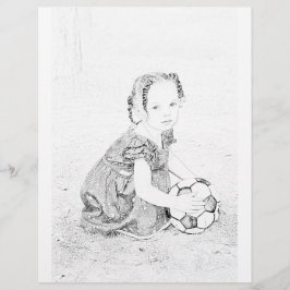 Meisje spelen met Football kleurplaat