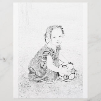 Meisje spelen met Football kleurplaat