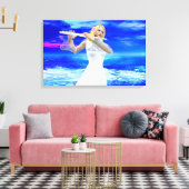 Meisje-spelflute Canvas Afdruk (Insitu (Woonkamer))