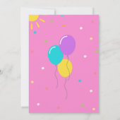 Meisje splash pad partij waterpark roze verjaardag kaart (Achterkant)