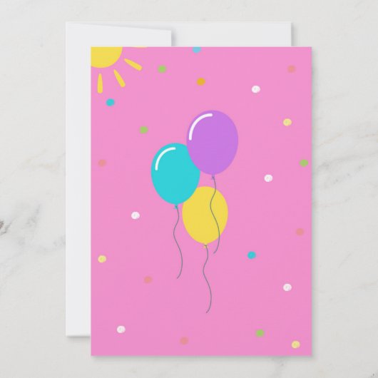 Meisje splash pad partij waterpark roze verjaardag kaart (Achterkant)