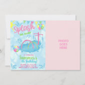Meisje splash pad waterpark verjaardagsuitnodiging kaart (Voorkant)