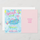 Meisje splash pad waterpark verjaardagsuitnodiging kaart (Voorkant / Achterkant)