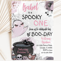 Meisje Spooky Eén Halloween Verjaardag