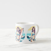 Meisje Sport & Surfen Espresso Kop (Voorkant rechts)