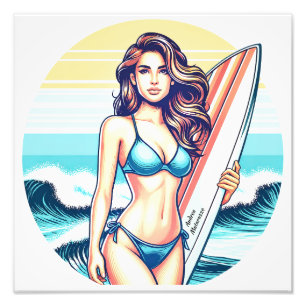 Meisje Sport & Surfen Foto Afdruk