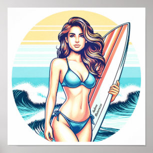 Meisje Sport & Surfen Poster