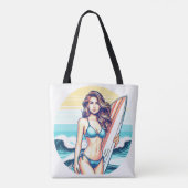 Meisje Sport & Surfen Tote Bag (Achterkant)